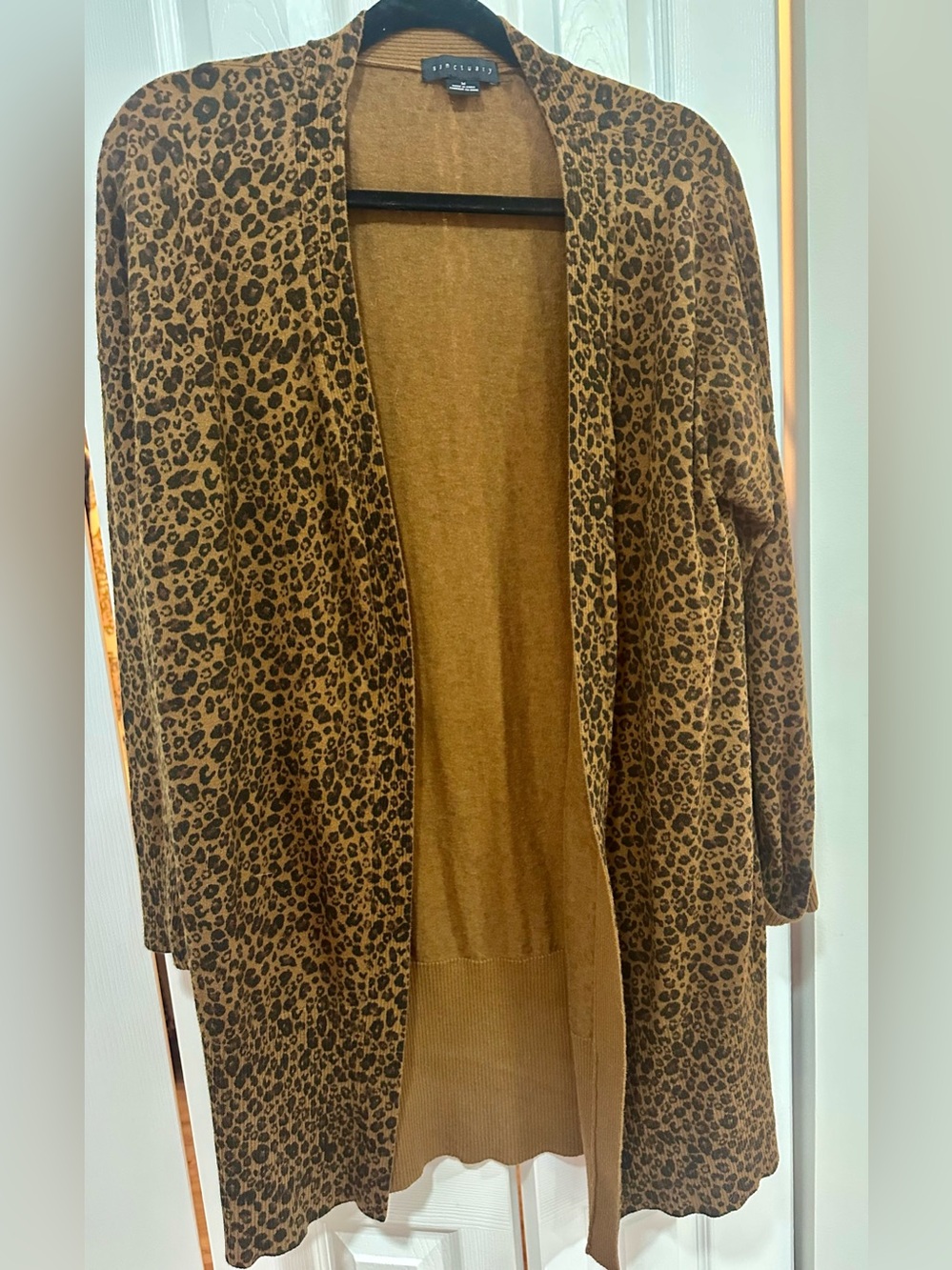 Sanctuary Leopard Print Open-Front Coatigan - Brown/Tan